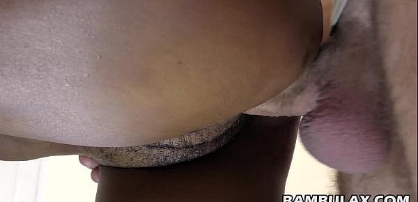  African pussy dripping semen from white cock